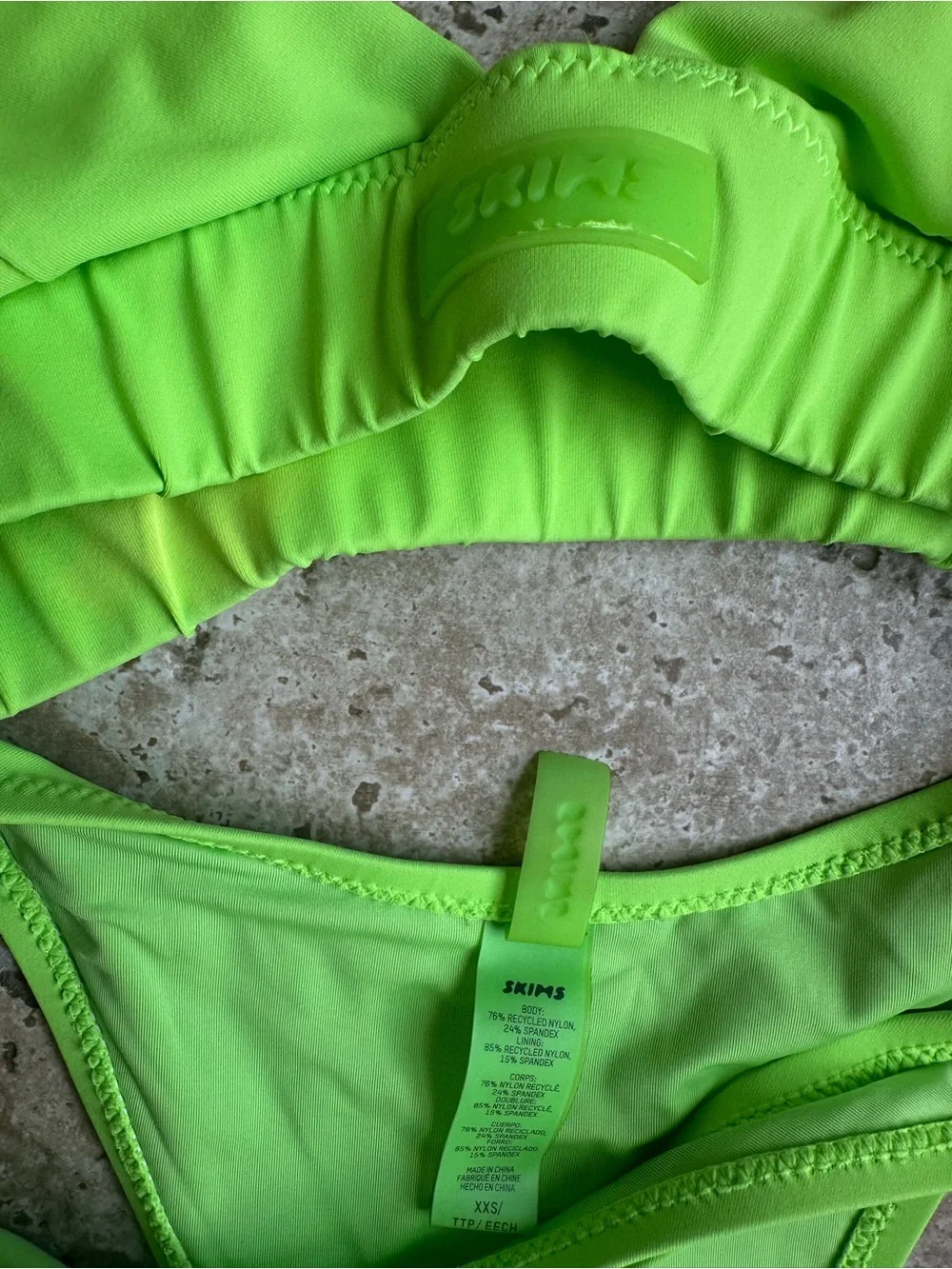 SKIMS Neon Lime Two-Piece Bikini Set